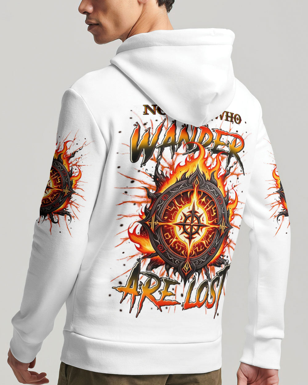 BLISSCORNERS NOT ALL WHO WANDER ARE LOST COMPASS FIRE ALL OVER PRINT