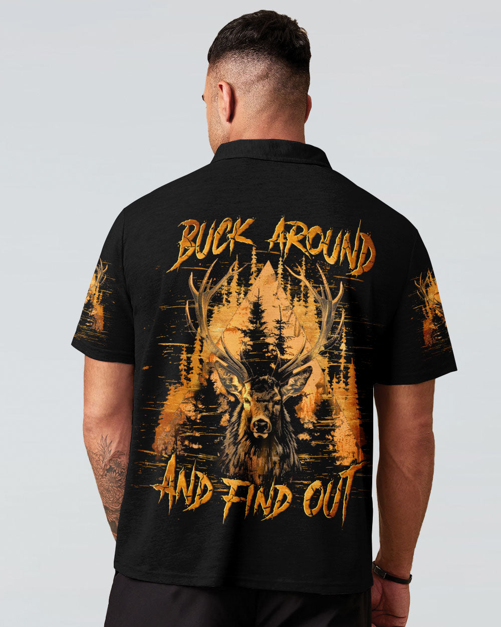 BLISSCORNERS BUCK AROUND AND FIND OUT DEER HUNTING ALL OVER PRINT