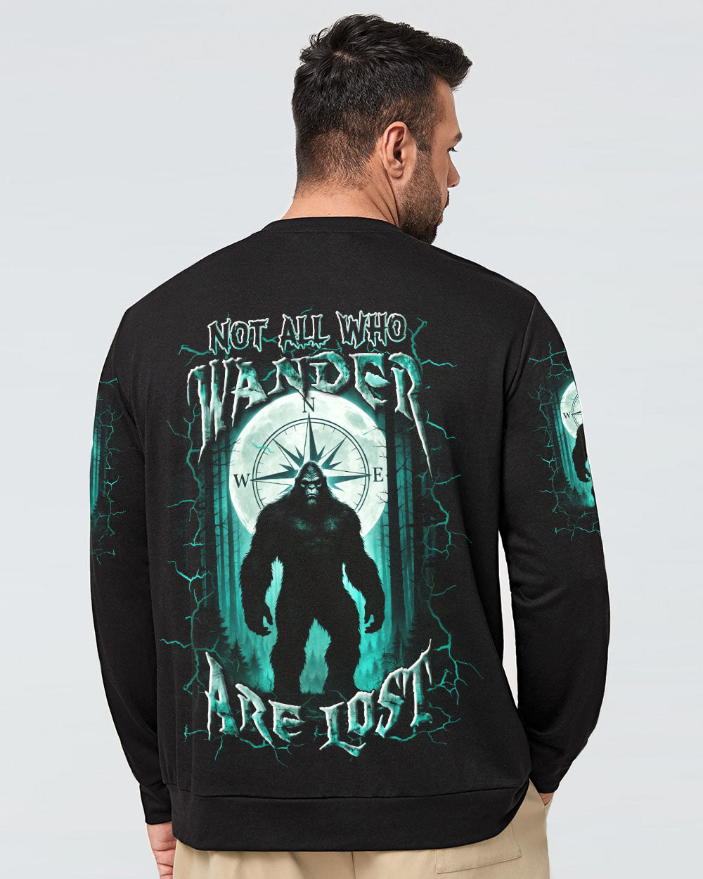 BLISSCORNERS NOT ALL WHO WANDER ARE LOST BIGFOOT ALL OVER PRINT