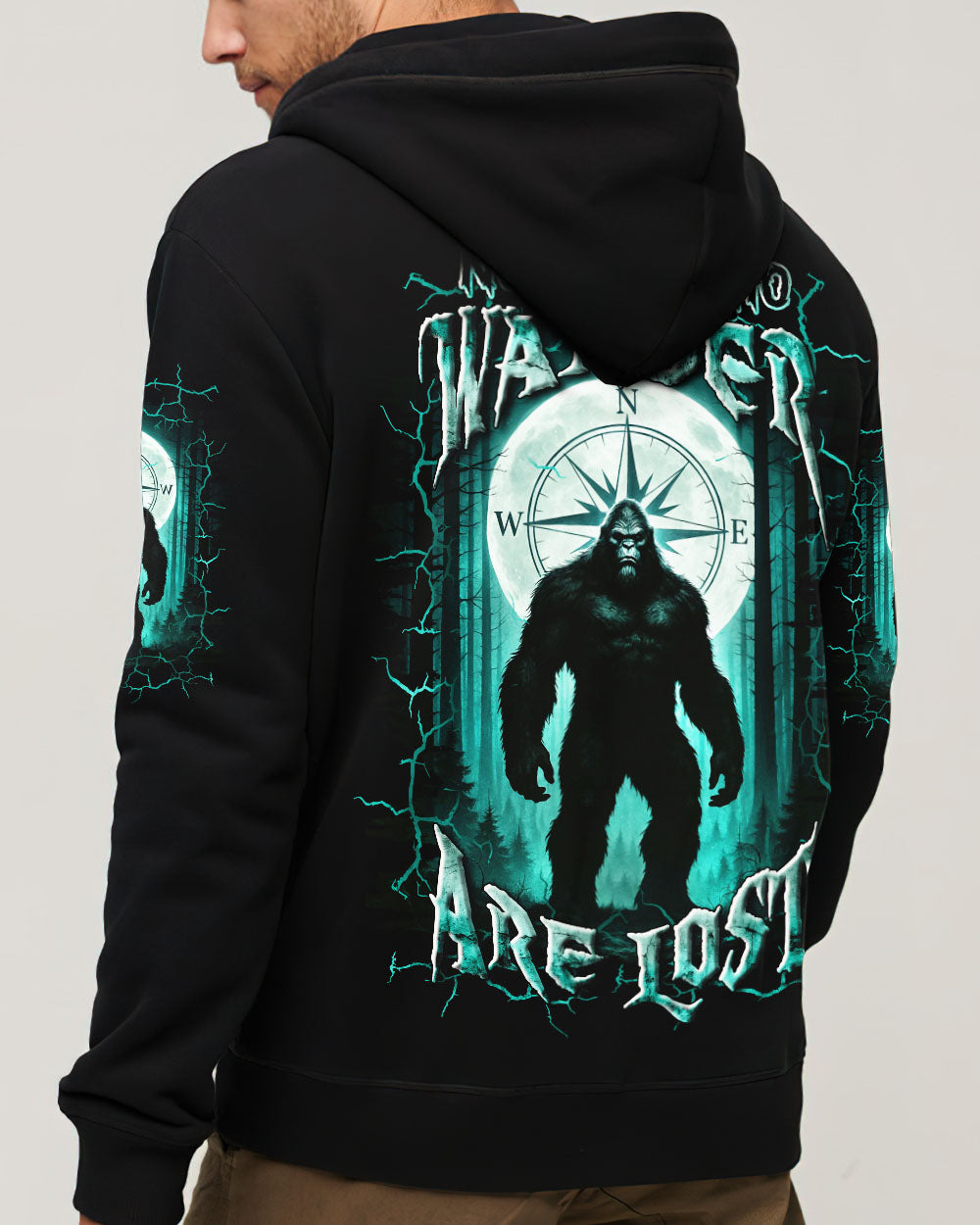 BLISSCORNERS NOT ALL WHO WANDER ARE LOST BIGFOOT ALL OVER PRINT