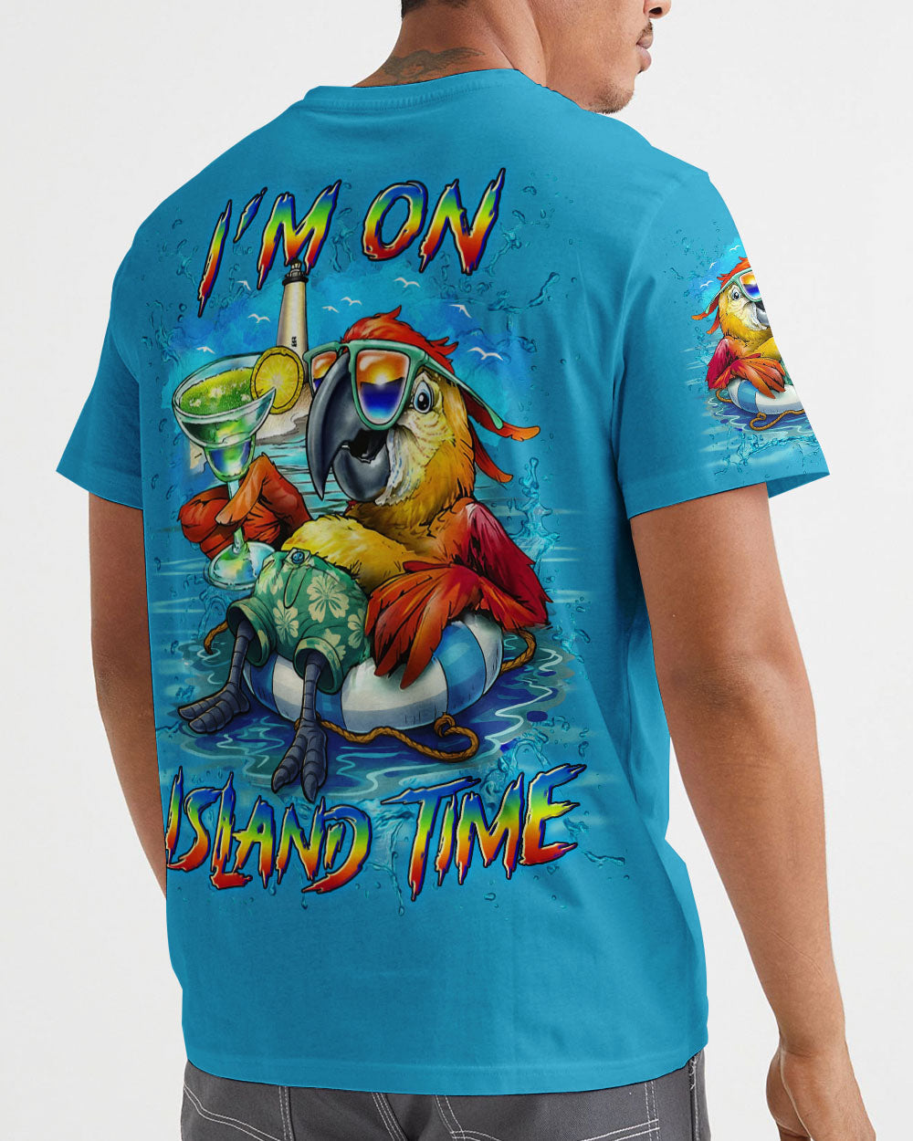BLISSCORNERS I'M ON ISLAND TIME PARROT ALL OVER PRINT