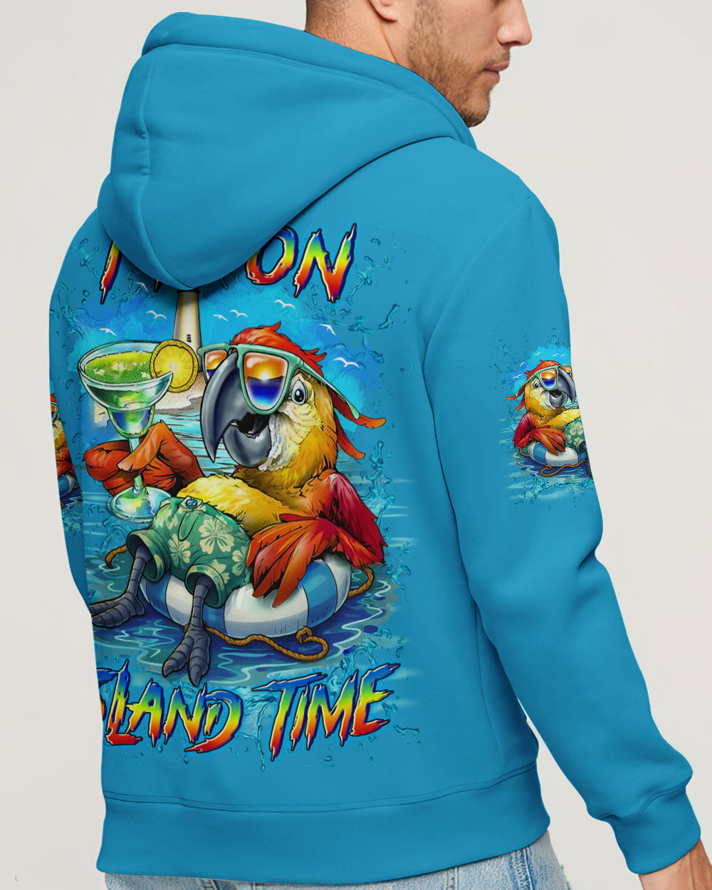 BLISSCORNERS I'M ON ISLAND TIME PARROT ALL OVER PRINT