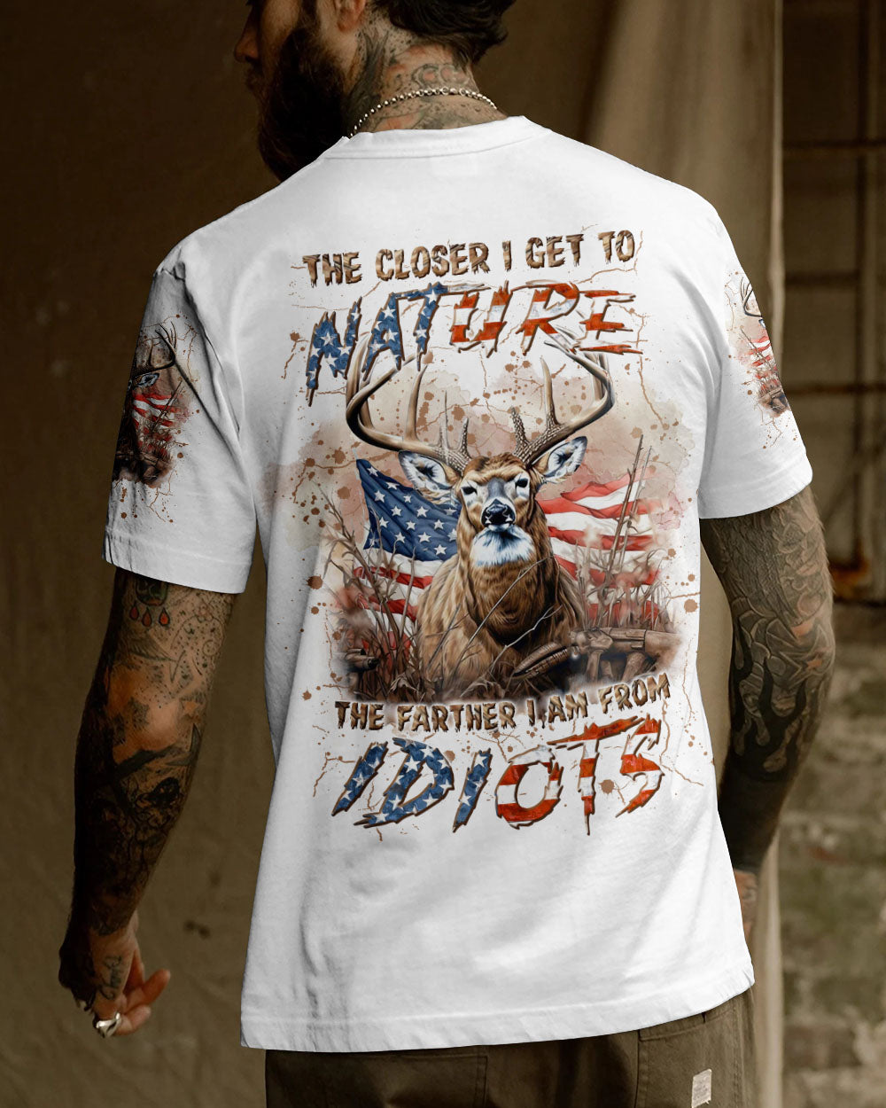 BLISSCORNERS THE CLOSER I GET TO NATURE DEER HUNTING ALL OVER PRINT