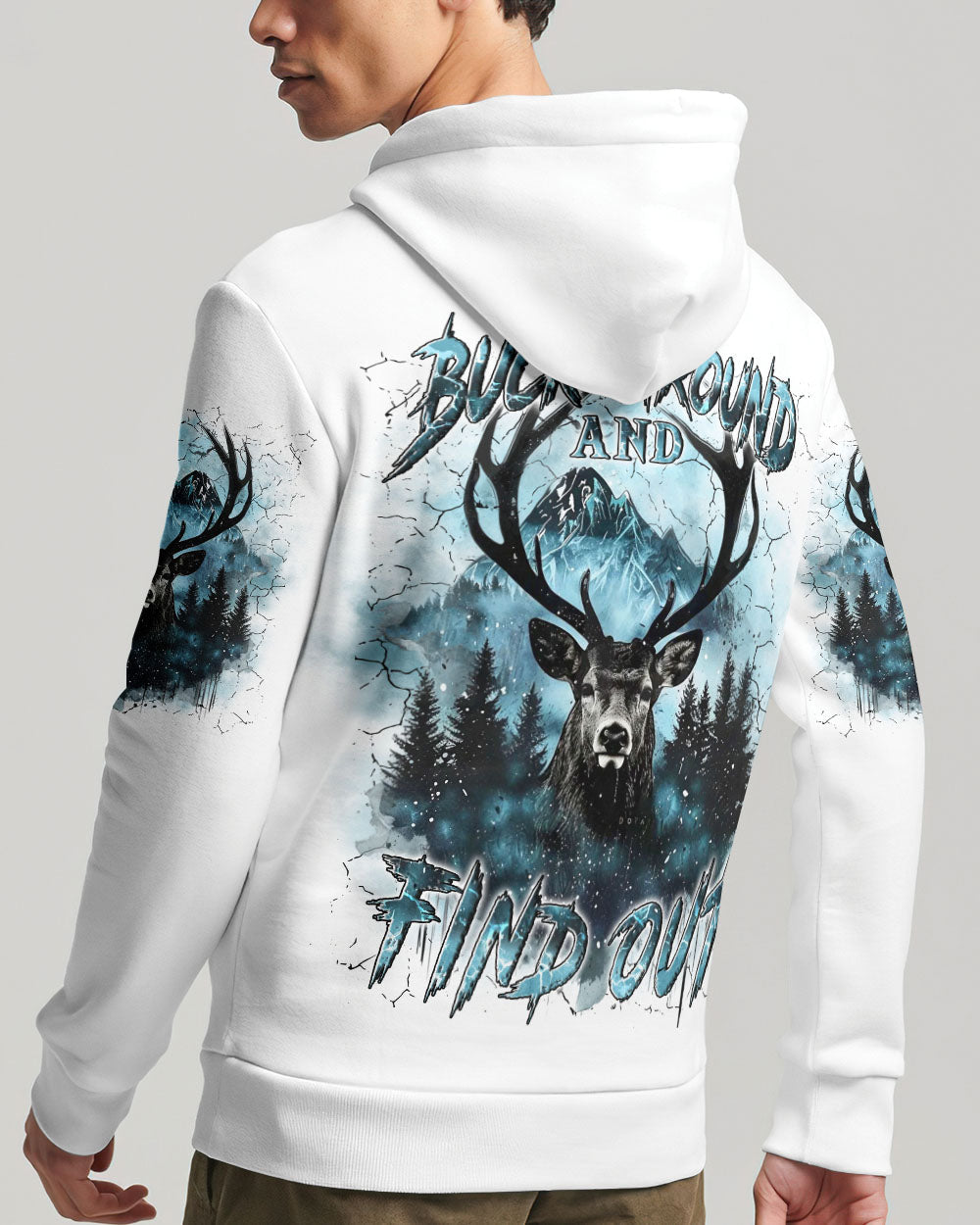 BLISSCORNERS BUCK AROUND AND FIND OUT DEER HUNTING ALL OVER PRINT