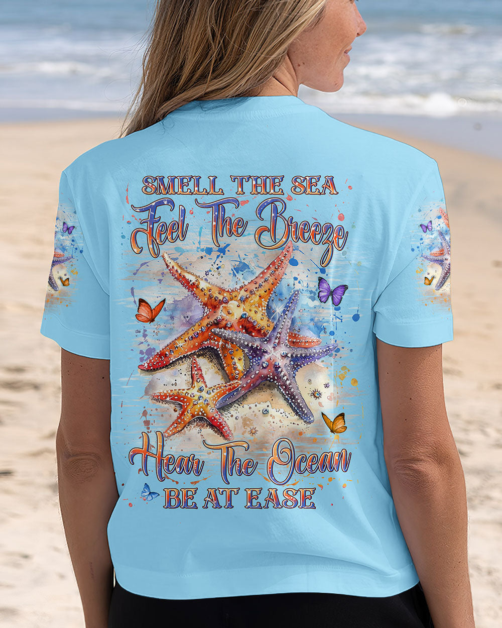 BLISSCORNERS SMELL THE SEA FEEL THE BREEZE STARFISH ALL OVER PRINT
