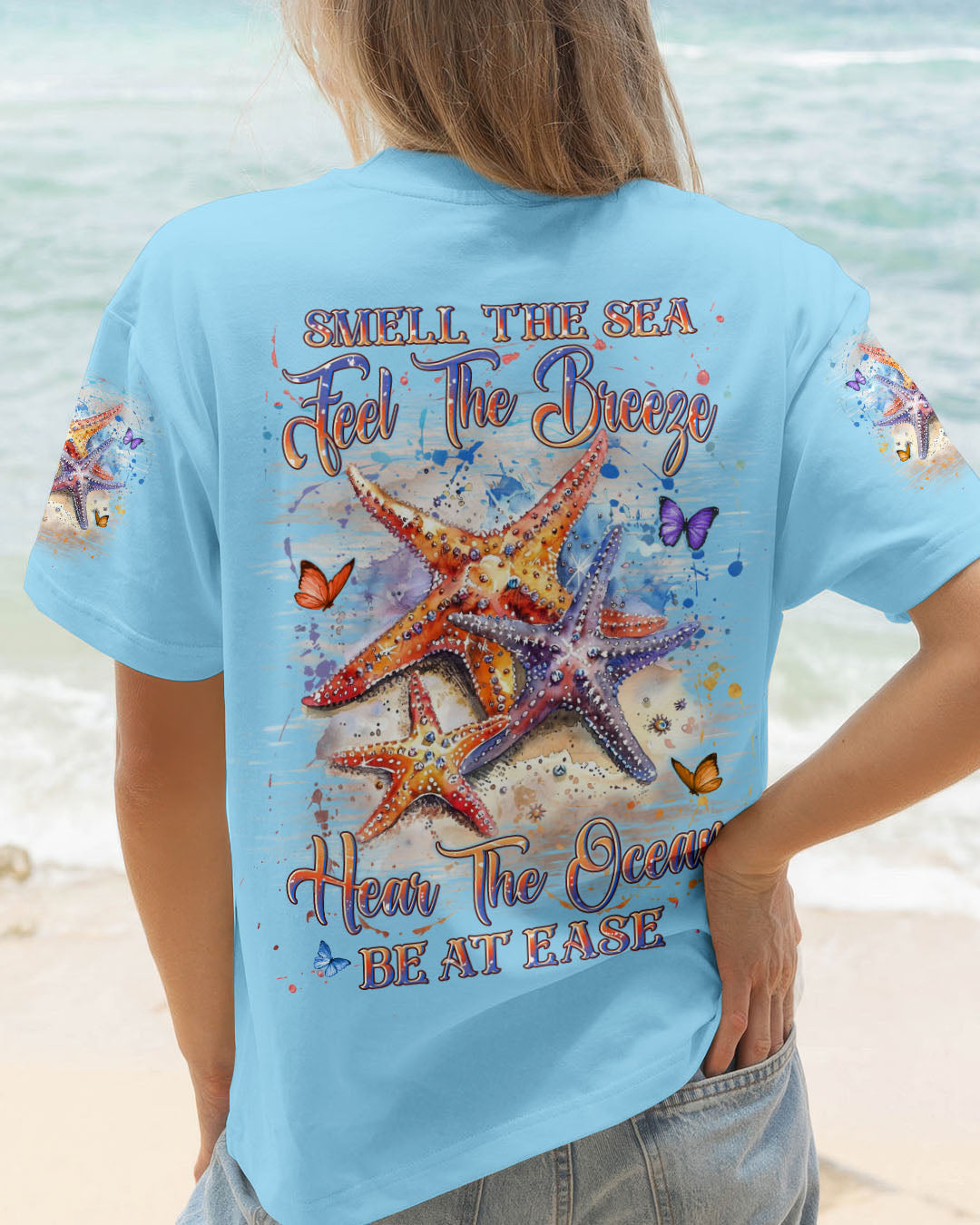 BLISSCORNERS SMELL THE SEA FEEL THE BREEZE STARFISH ALL OVER PRINT