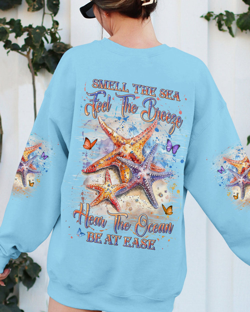 BLISSCORNERS SMELL THE SEA FEEL THE BREEZE STARFISH ALL OVER PRINT