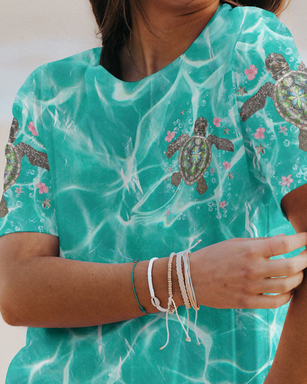 BLISSCORNERS LIVE IN THE SUNSHINE SWIM IN THE SEA TURTLE ALL OVER PRINT