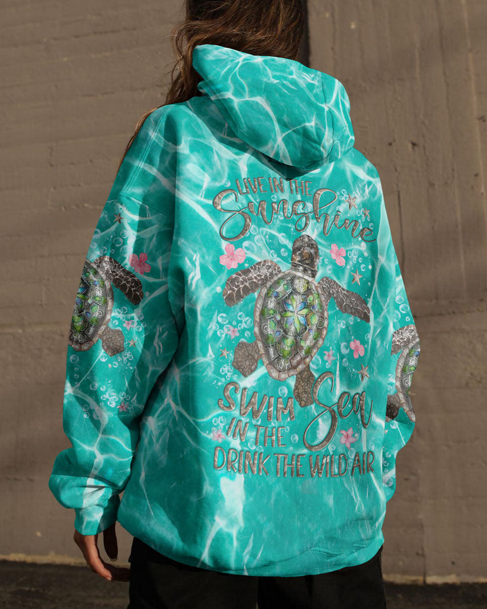 BLISSCORNERS LIVE IN THE SUNSHINE SWIM IN THE SEA TURTLE ALL OVER PRINT