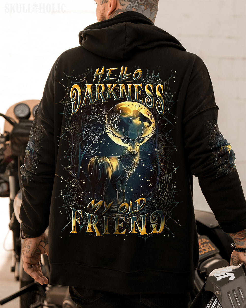 BLISSCORNERS HELLO DARKNESS MY OLD FRIEND DEER ALL OVER PRINT