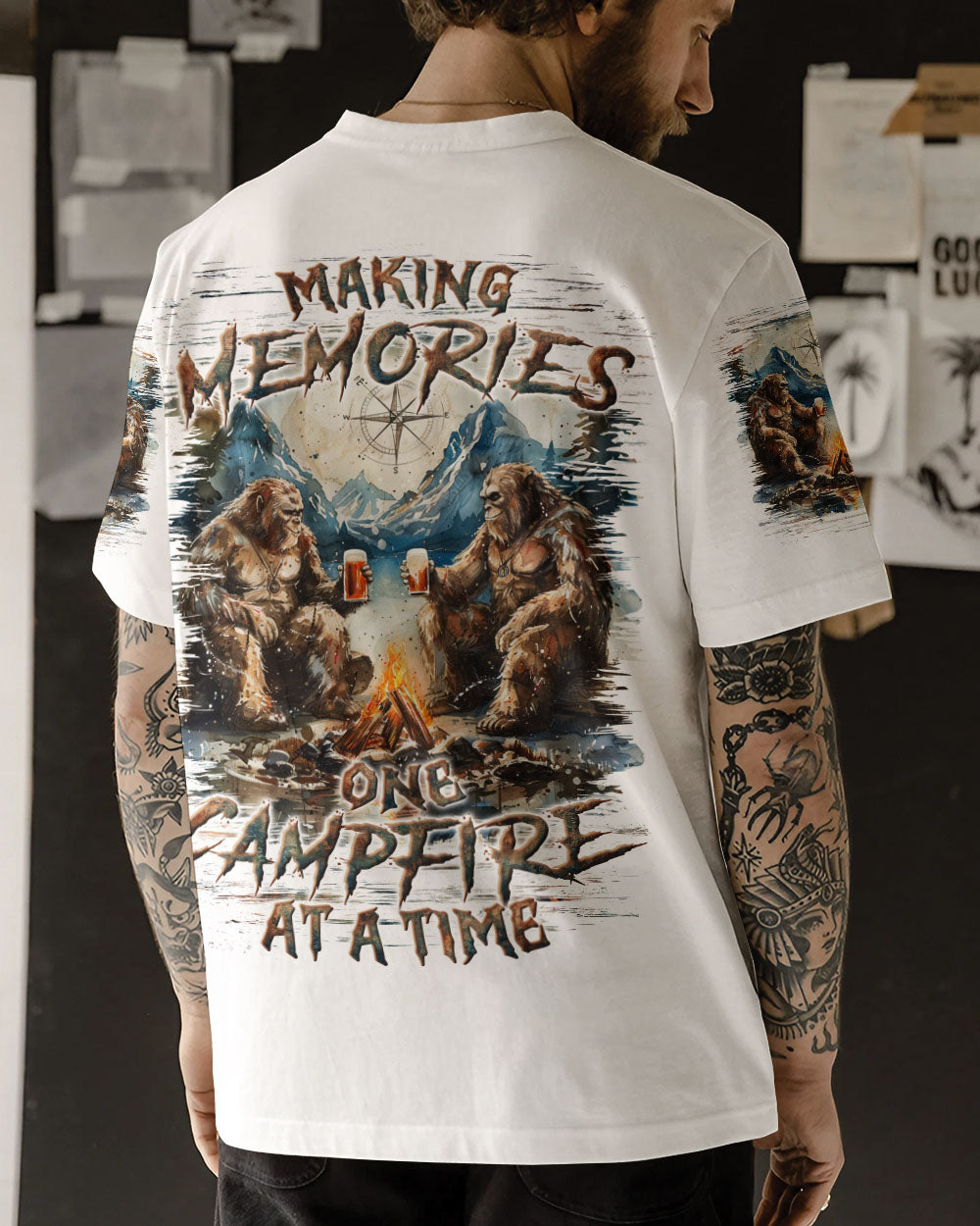 BLISSCORNERS MAKING MEMORIES ONE CAMPFIRE AT A TIME BIGFOOT ALL OVER PRINT