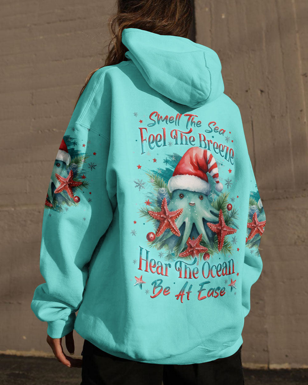 BLISSCORNERS SMELL THE SEA FEEL THE BREEZE CHRISTMAS STARFISH ALL OVER PRINT