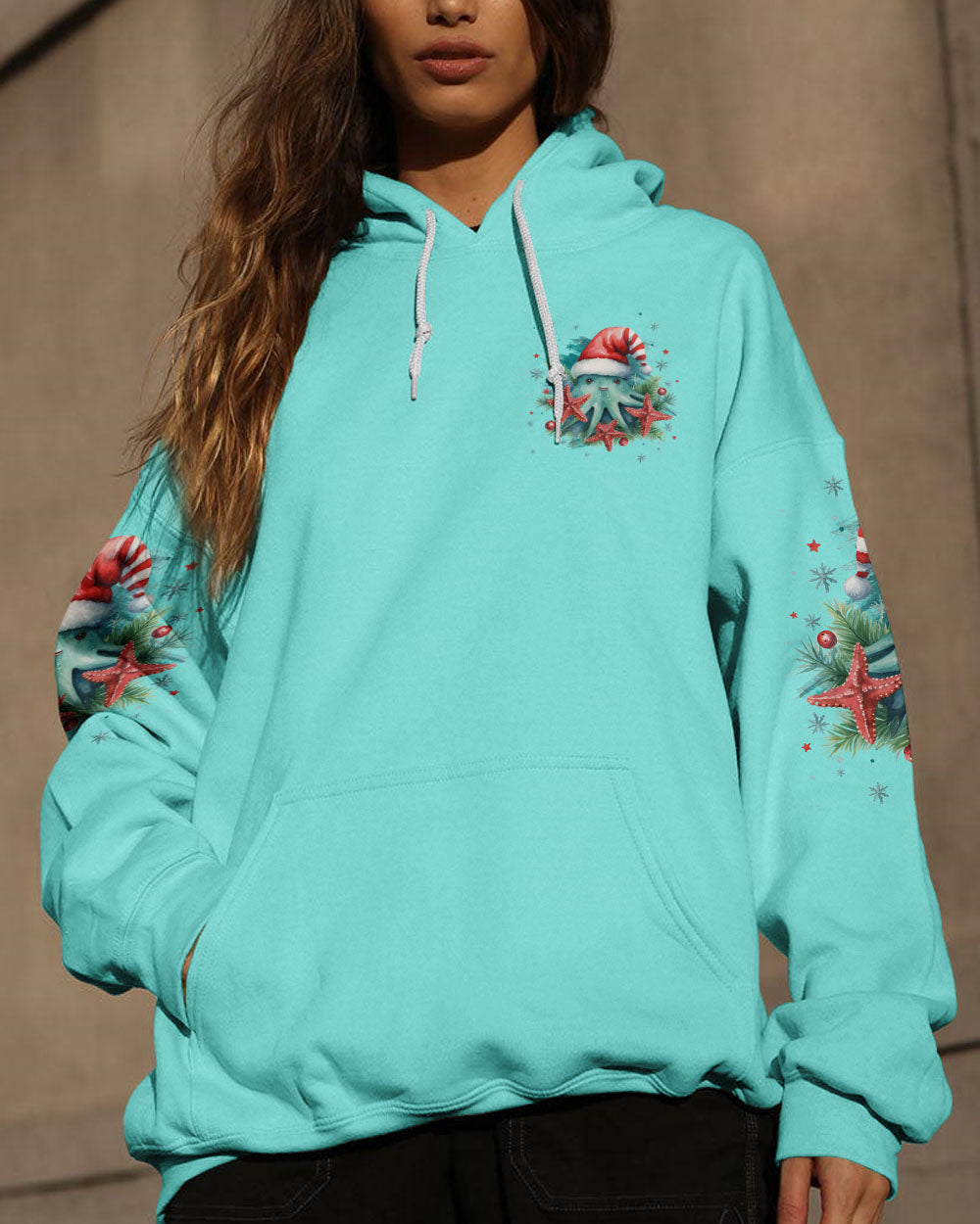 BLISSCORNERS SMELL THE SEA FEEL THE BREEZE CHRISTMAS STARFISH ALL OVER PRINT