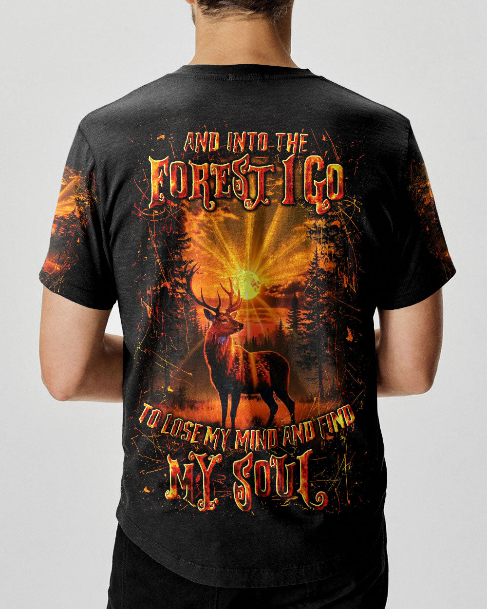 BLISSCORNERS AND INTO THE FOREST I GO DEER ALL OVER PRINT