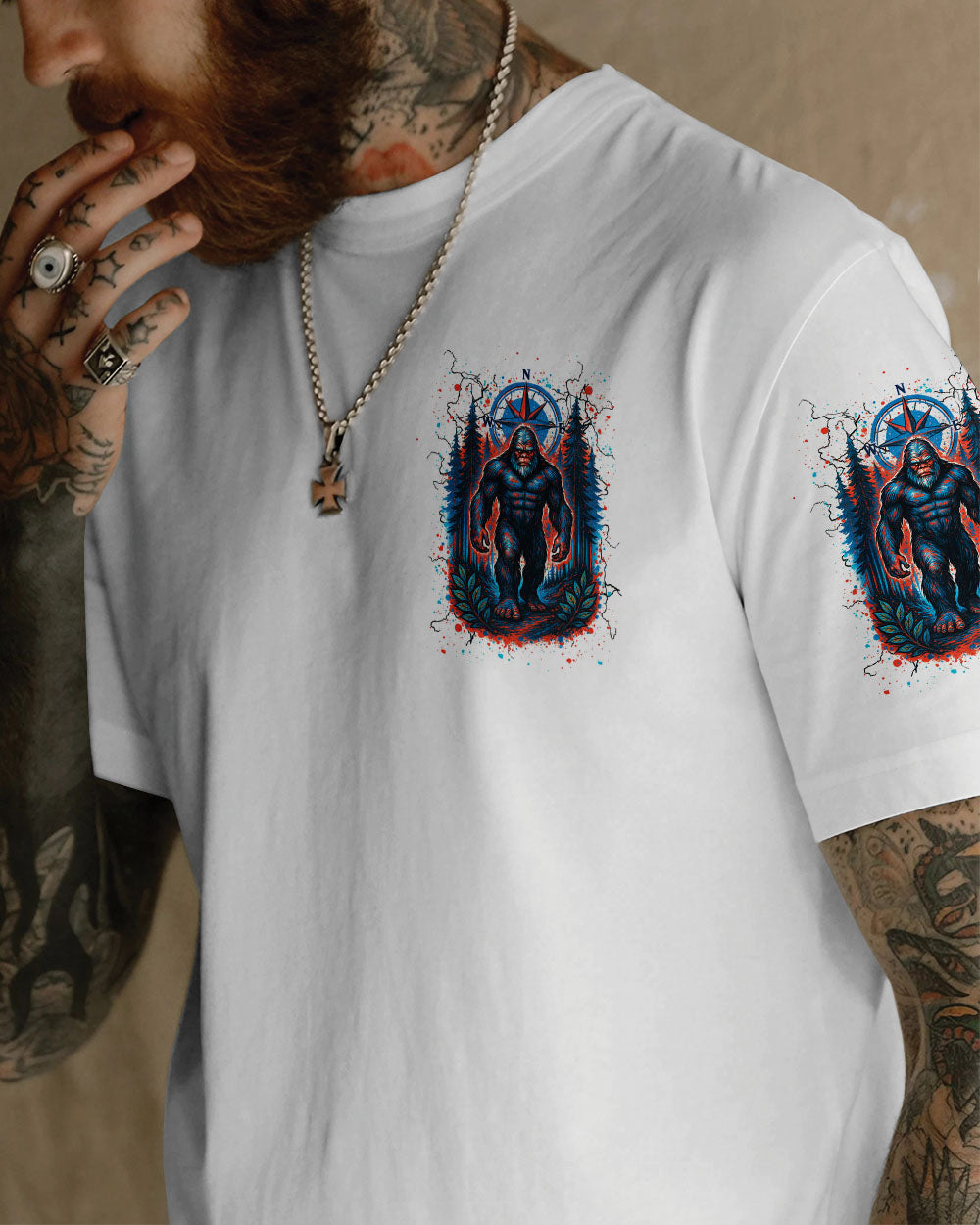 BLISSCORNERS NOT ALL WHO WANDER ARE LOST BIGFOOT ALL OVER PRINT