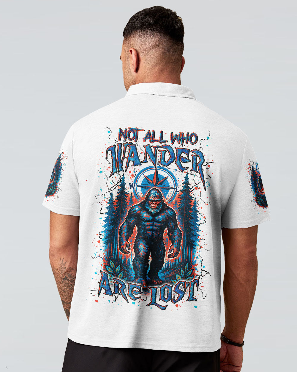 BLISSCORNERS NOT ALL WHO WANDER ARE LOST BIGFOOT ALL OVER PRINT