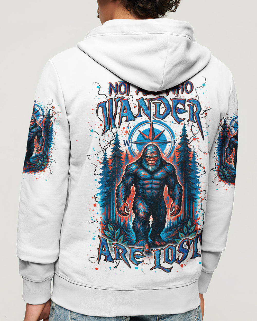 BLISSCORNERS NOT ALL WHO WANDER ARE LOST BIGFOOT ALL OVER PRINT