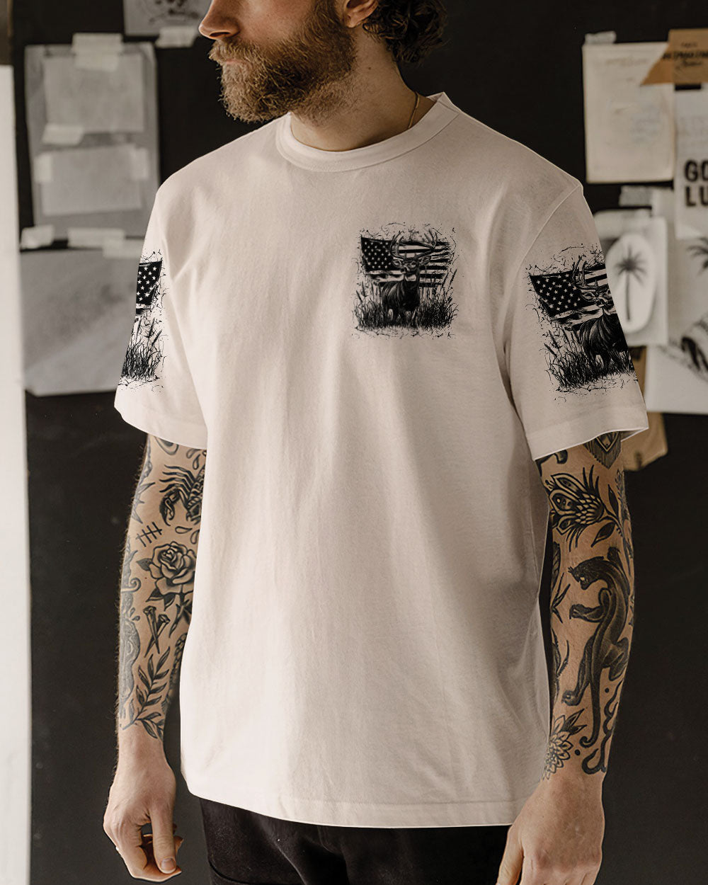 BLISSCORNERS THE CLOSER I GET TO NATURE DEER HUNTING ALL OVER PRINT