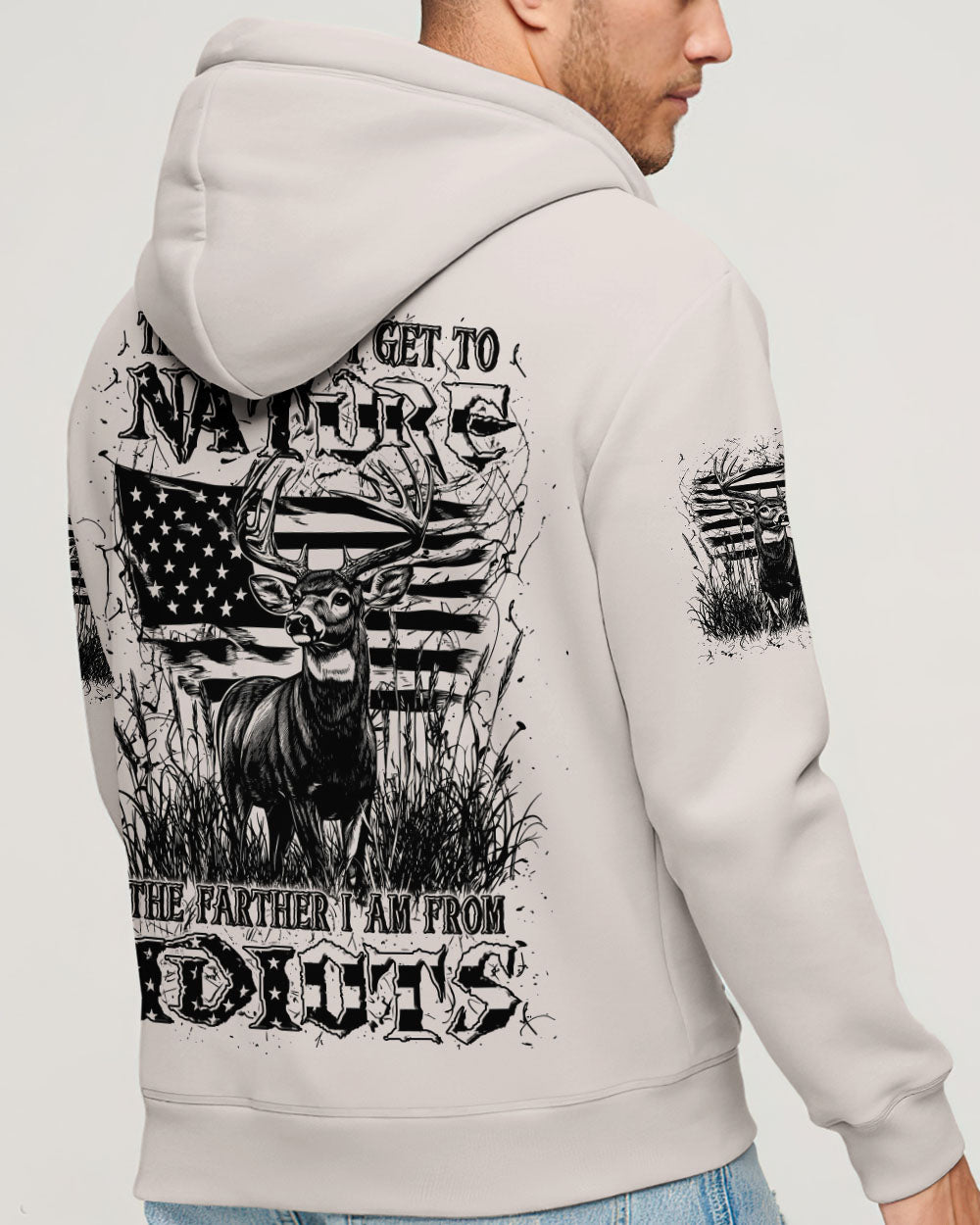 BLISSCORNERS THE CLOSER I GET TO NATURE DEER HUNTING ALL OVER PRINT