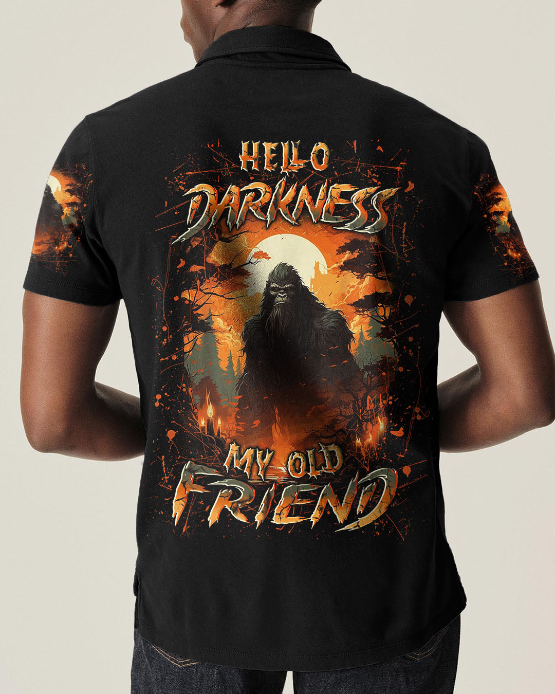 BLISSCORNERS HELLO DARKNESS MY OLD FRIEND BIGFOOT ALL OVER PRINT