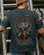 BLISSCORNERS NOT ALL WHO WANDER ARE LOST DEER COMPASS ALL OVER PRINT