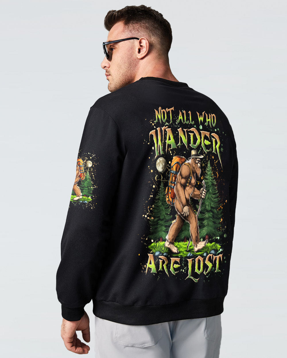 BLISSCORNERS NOT ALL WHO WANDER ARE LOST BIGFOOT ALL OVER PRINT
