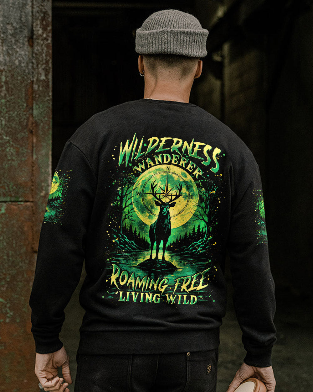 BLISSCORNERS WILDERNESS WANDERER ROAMING FREE LIVING WILD DEER ALL OVER PRINT