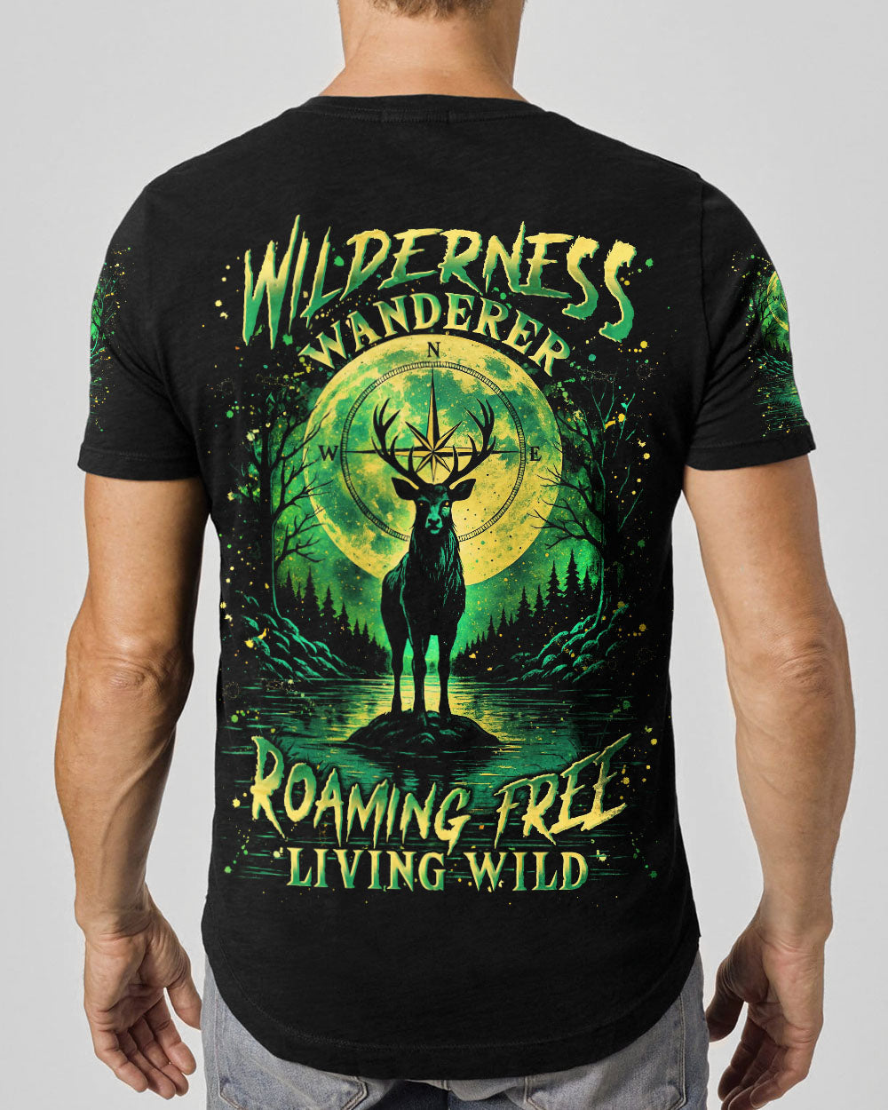 BLISSCORNERS WILDERNESS WANDERER ROAMING FREE LIVING WILD DEER ALL OVER PRINT