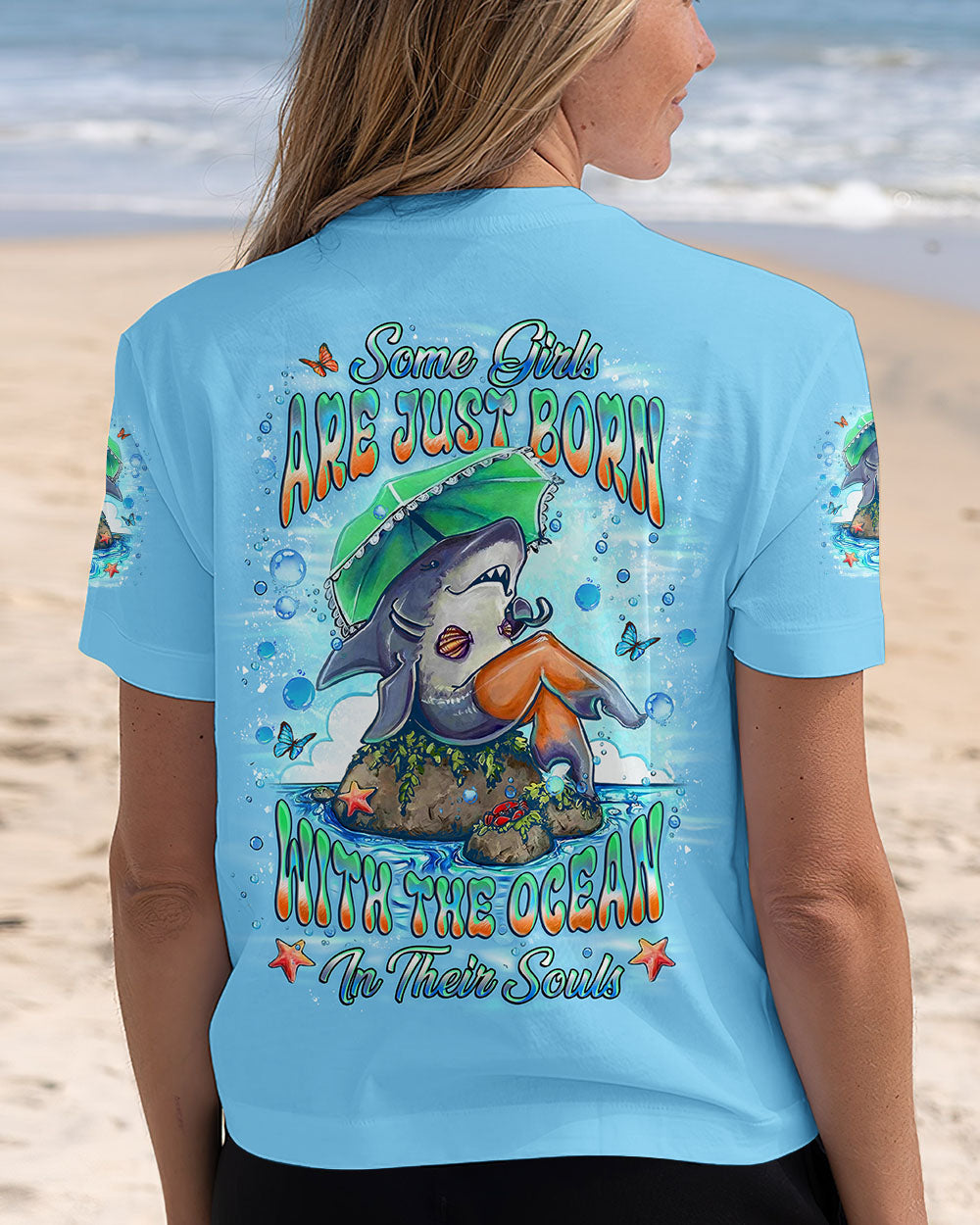 BLISSCORNERS SOME GIRLS ARE JUST BORN SHARK ALL OVER PRINT