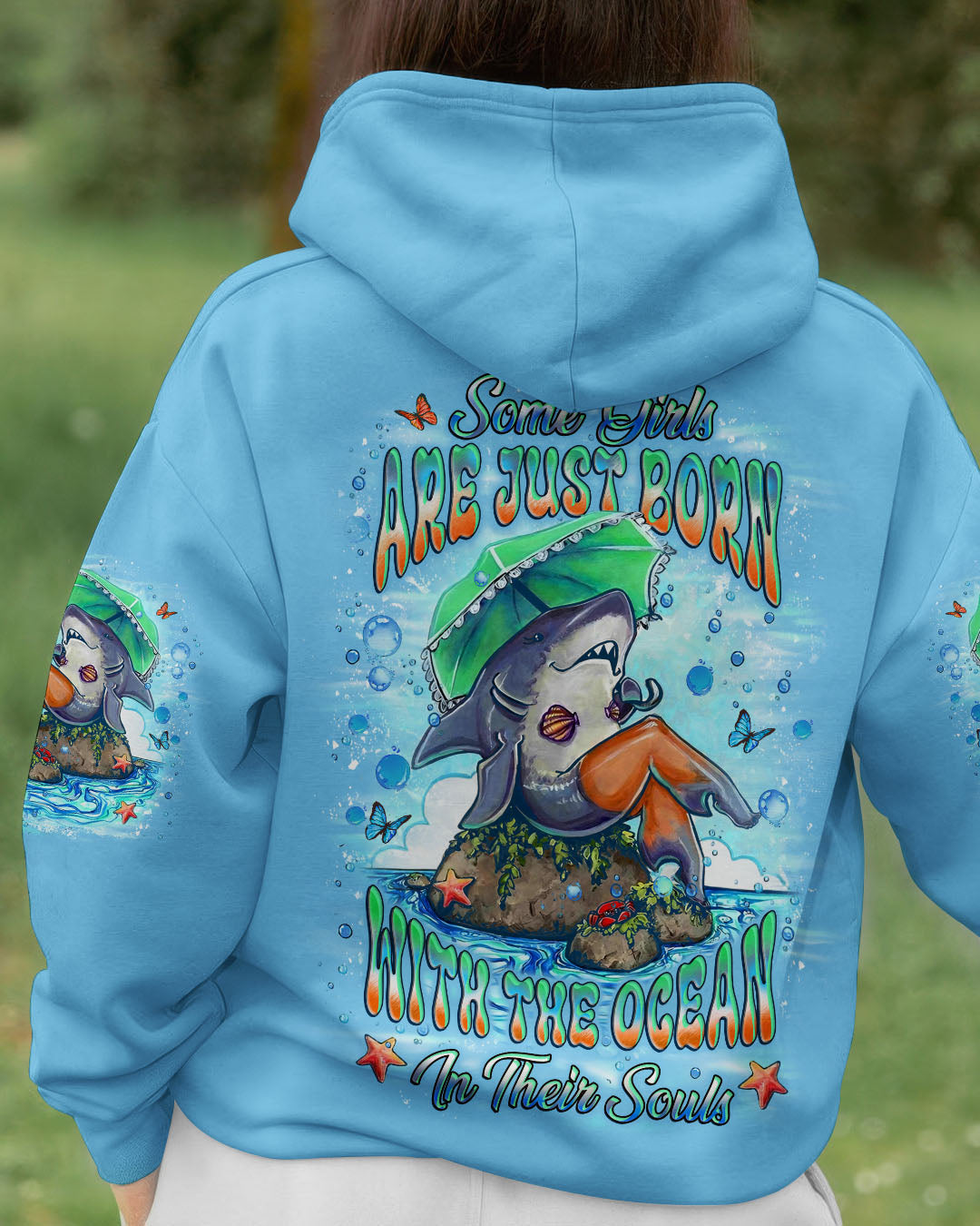 BLISSCORNERS SOME GIRLS ARE JUST BORN SHARK ALL OVER PRINT