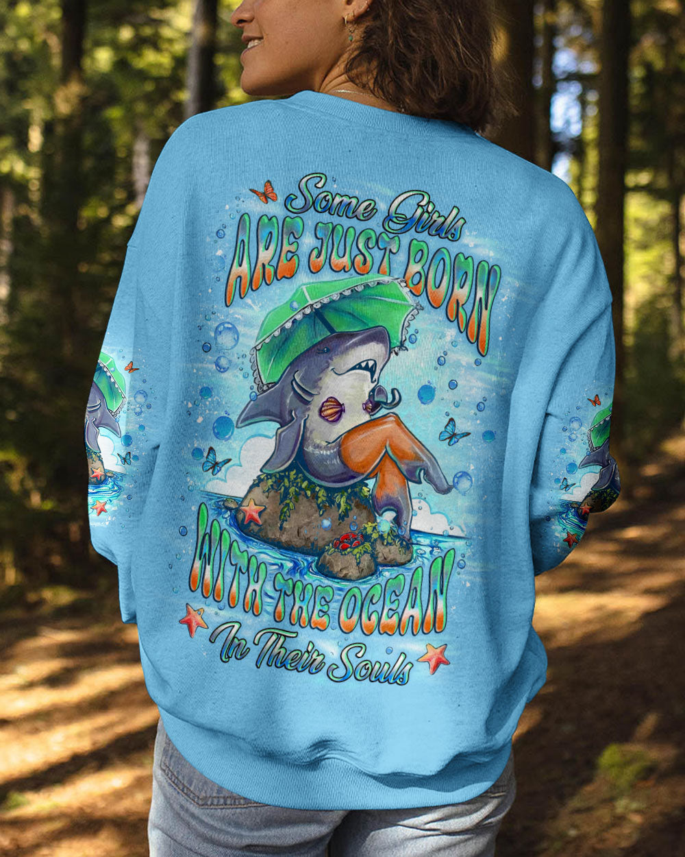 BLISSCORNERS SOME GIRLS ARE JUST BORN SHARK ALL OVER PRINT
