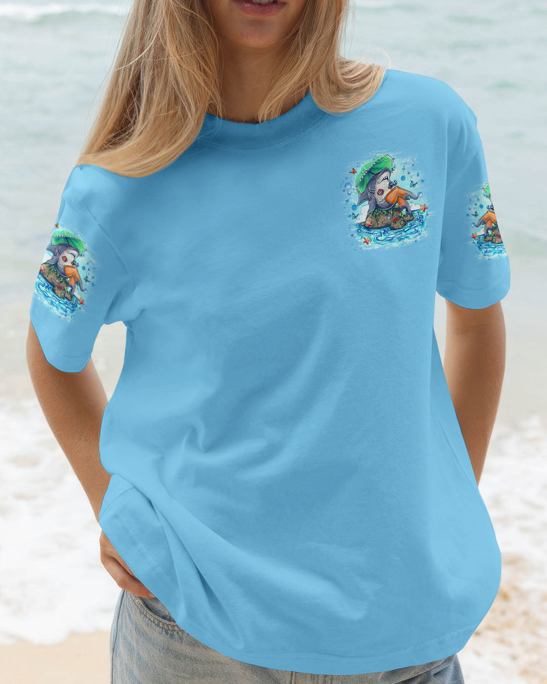 BLISSCORNERS SOME GIRLS ARE JUST BORN SHARK ALL OVER PRINT