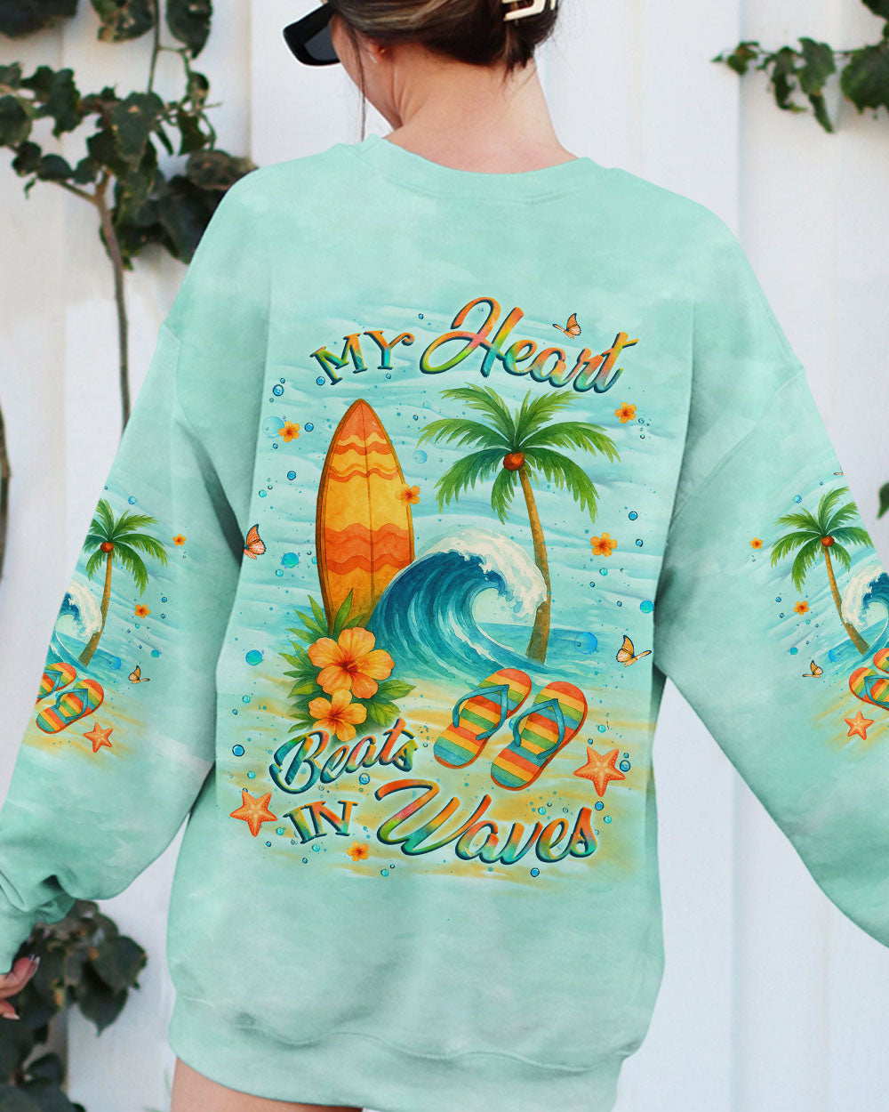 BLISSCORNERS MY HEART BEATS IN WAVES ALL OVER PRINT