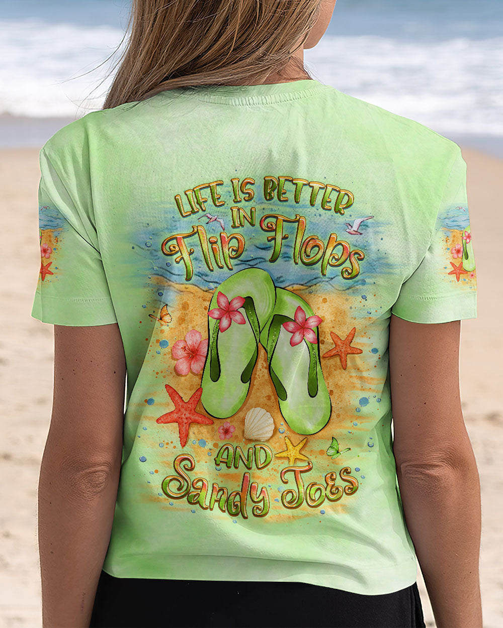 BLISSCORNERS LIFE IS BETTER IN FLIP-FLOPS AND SANDY TOES ALL OVER PRINT
