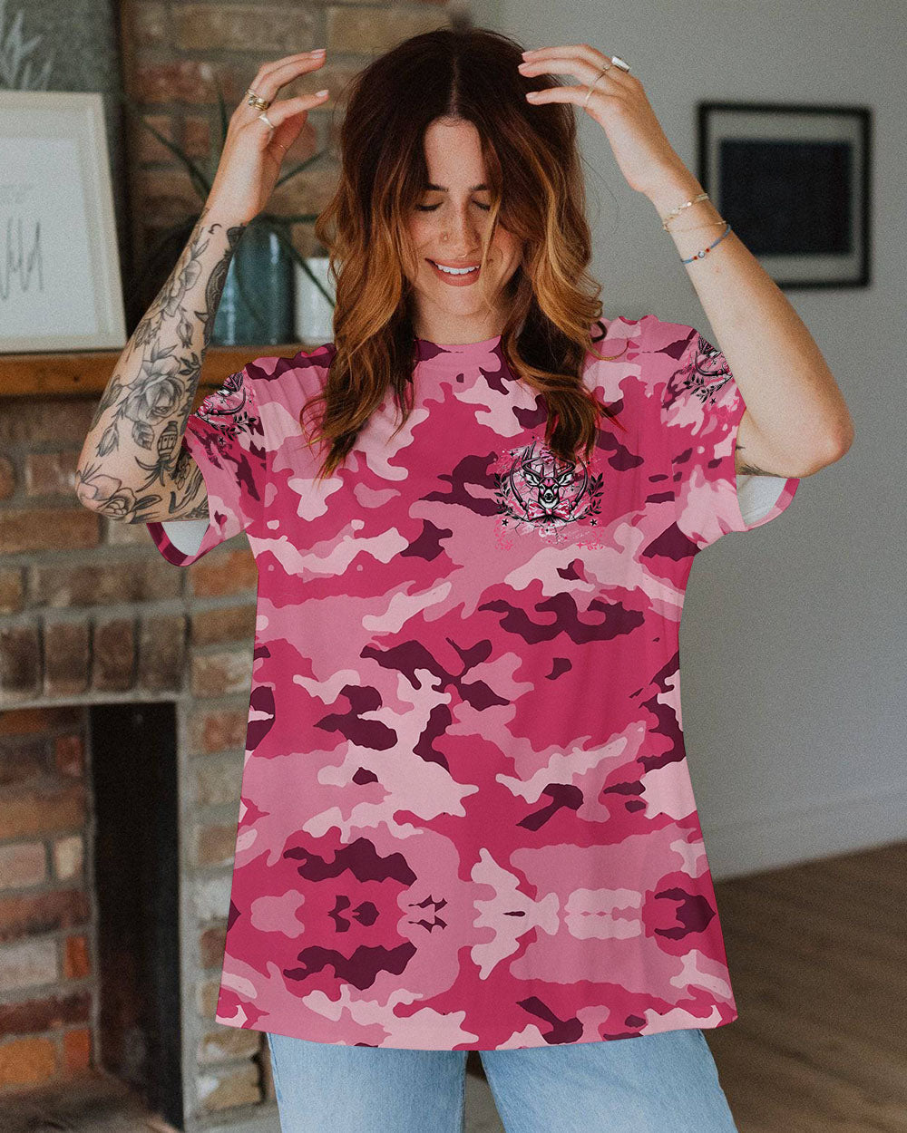 BLISSCORNERS PRETTY IN PINK HUNTING ALL OVER PRINT