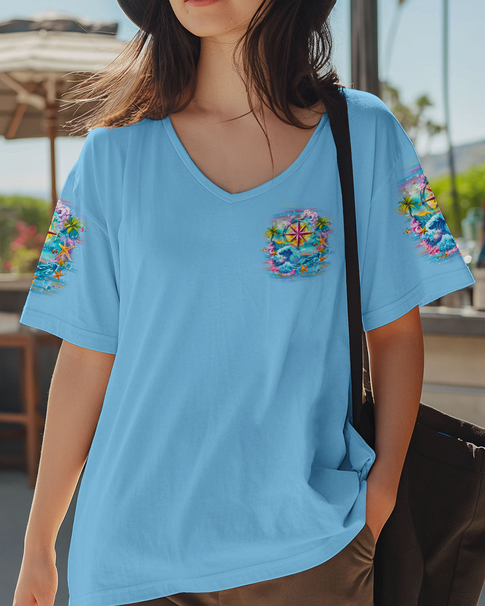 BLISSCORNERS SMELL THE SEA FEEL THE BREEZE COMPASS ALL OVER PRINT