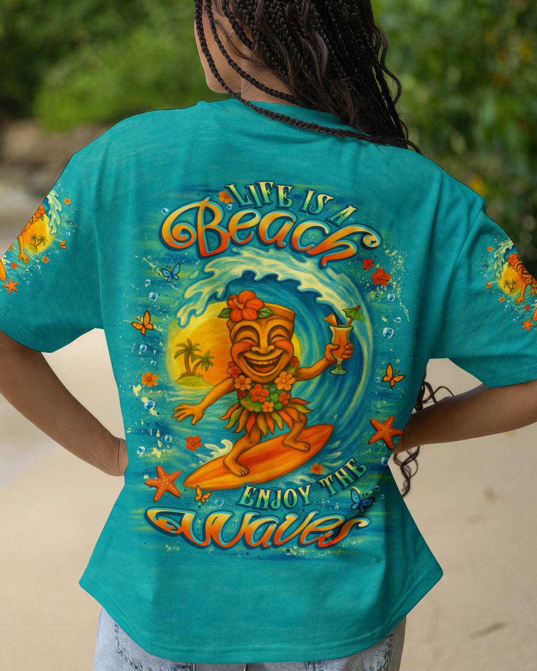 BLISSCORNERS LIFE IS A BEACH ENJOY THE WAVES ALL OVER PRINT