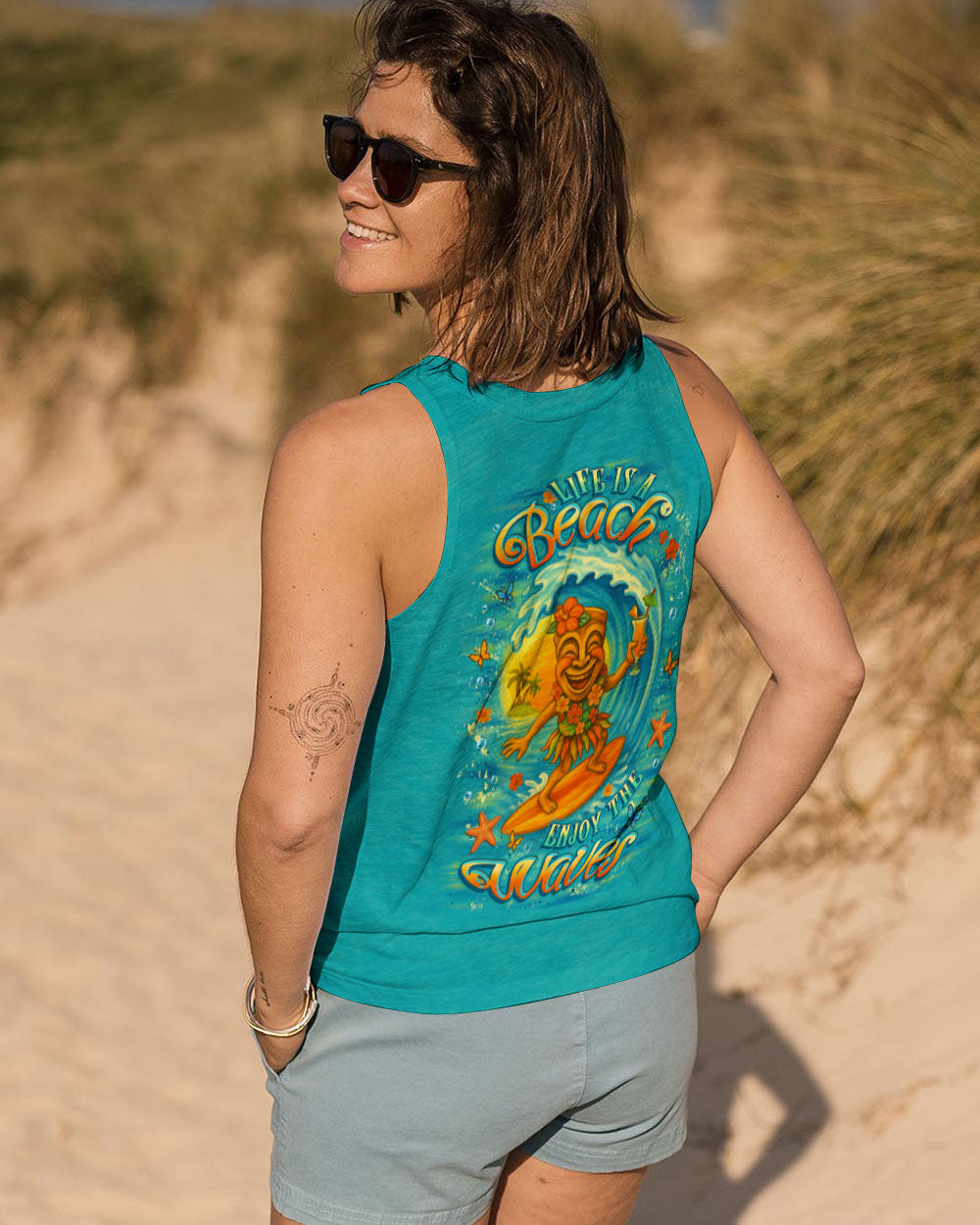 BLISSCORNERS LIFE IS A BEACH ENJOY THE WAVES ALL OVER PRINT