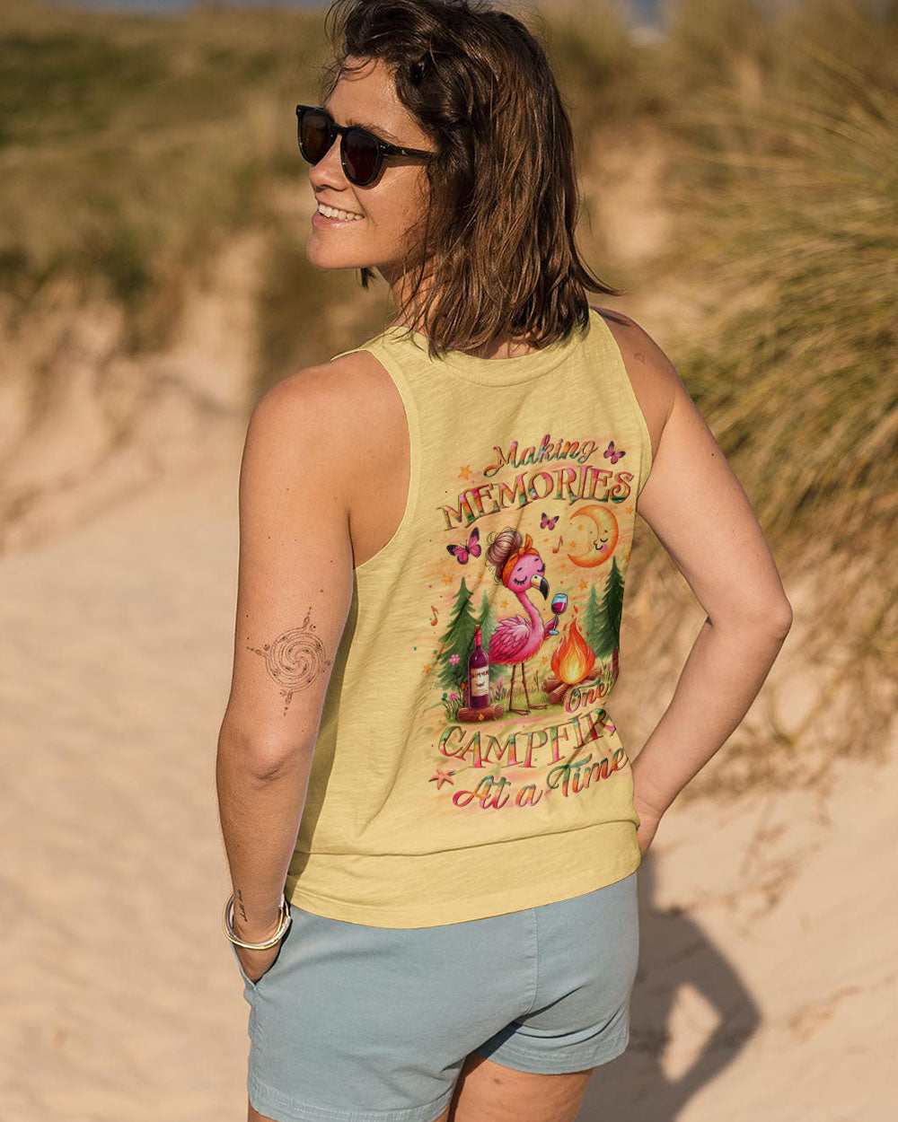 BLISSCORNERS MAKING MEMORIES ONE CAMPFIRE AT A TIME FLAMINGO ALL OVER PRINT