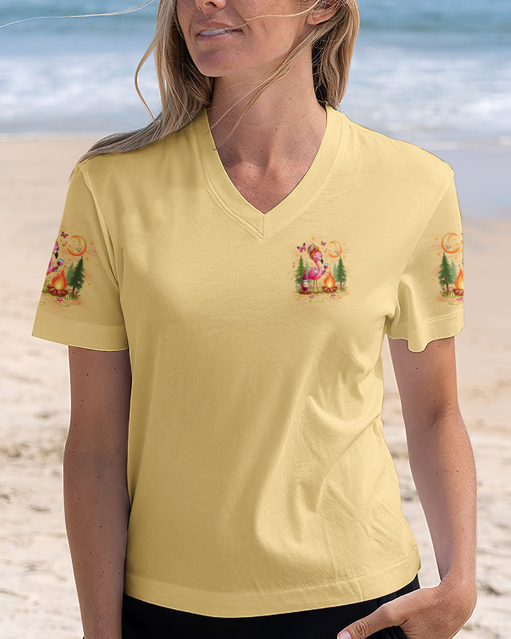 BLISSCORNERS MAKING MEMORIES ONE CAMPFIRE AT A TIME FLAMINGO ALL OVER PRINT