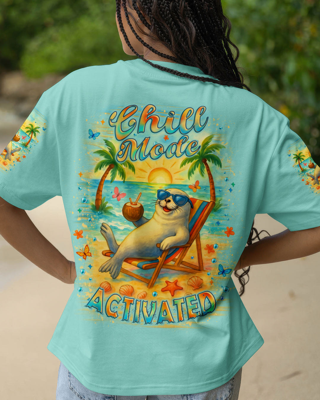 BLISSCORNERS CHILL MODE ACTIVATED SEAL ALL OVER PRINT