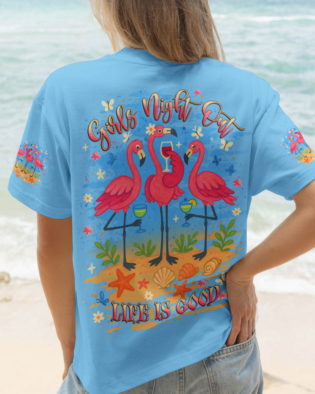 BLISSCORNERS GIRLS NIGHT OUT FLAMINGO ALL OVER PRINT