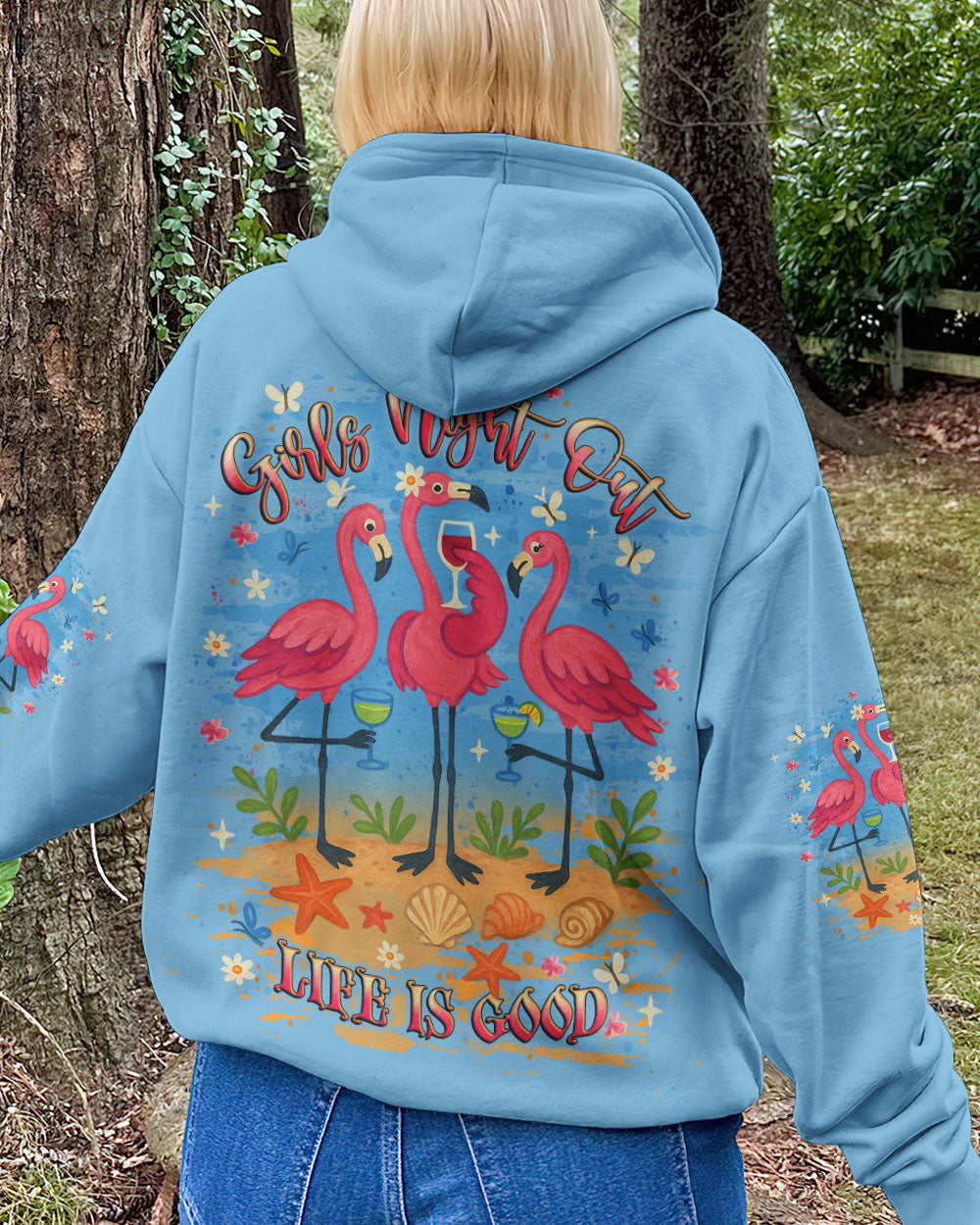 BLISSCORNERS GIRLS NIGHT OUT FLAMINGO ALL OVER PRINT