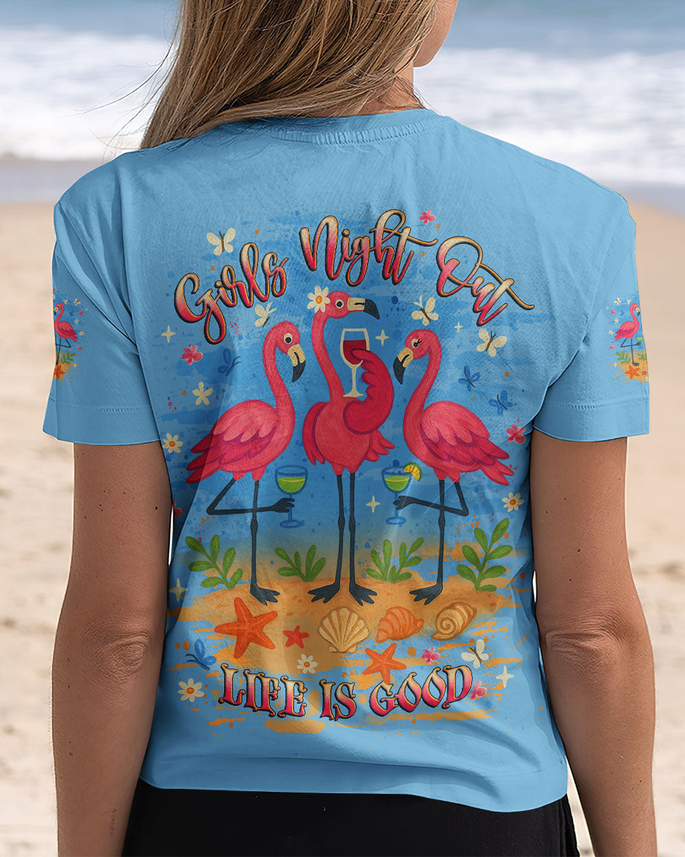 BLISSCORNERS GIRLS NIGHT OUT FLAMINGO ALL OVER PRINT