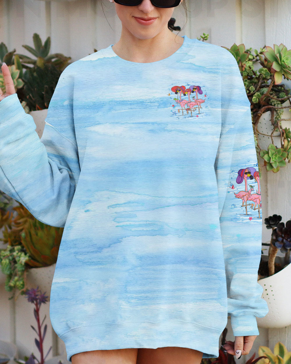 BLISSCORNERS SOME GIRLS ARE JUST BORN FLAMINGO ALL OVER PRINT