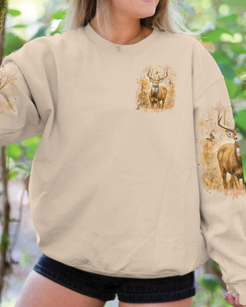 BLISSCORNERS THE CLOSER I GET TO NATURE DEER HUNTING ALL OVER PRINT