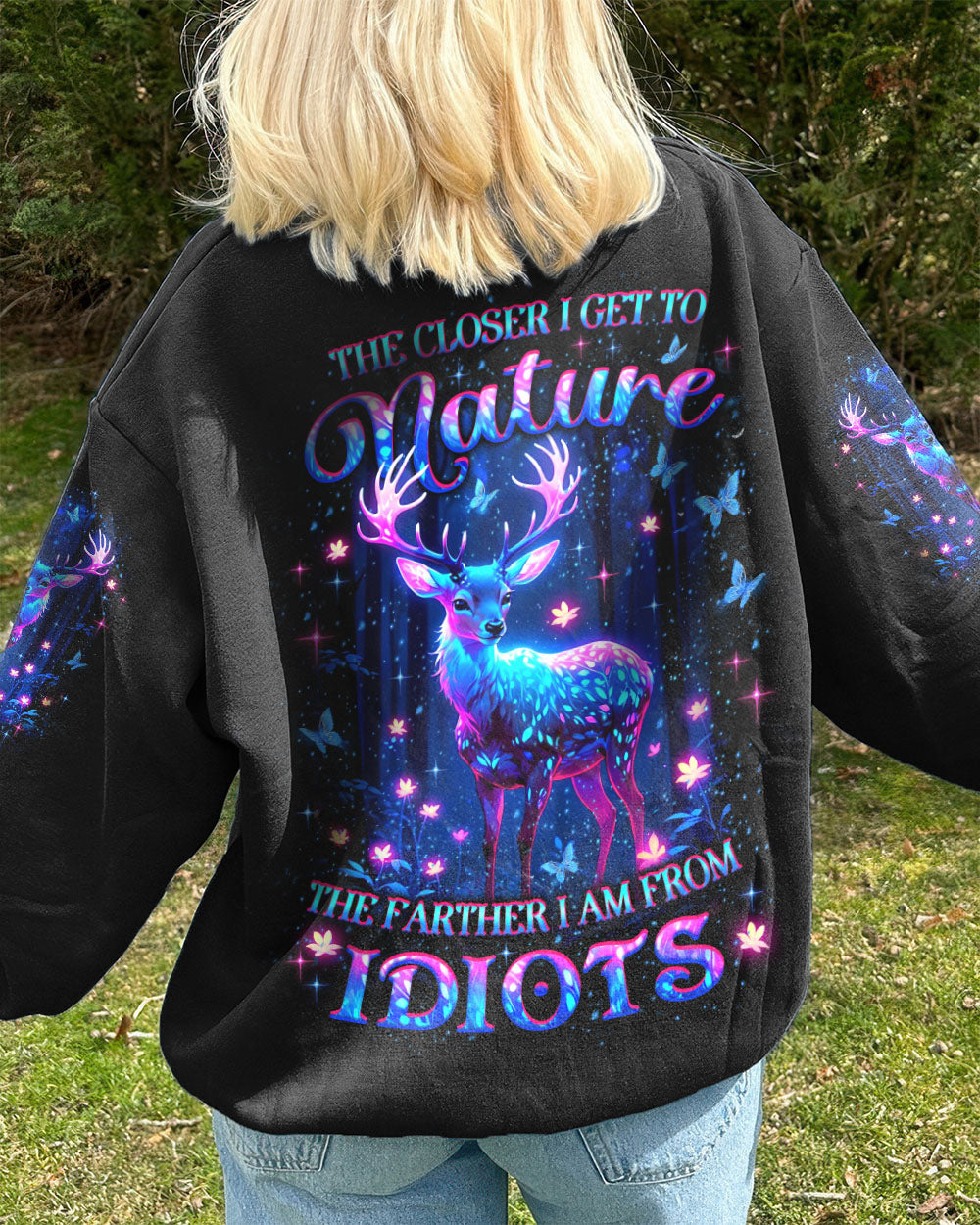 BLISSCORNERS THE CLOSER I GET TO NATURE DEER ALL OVER PRINT