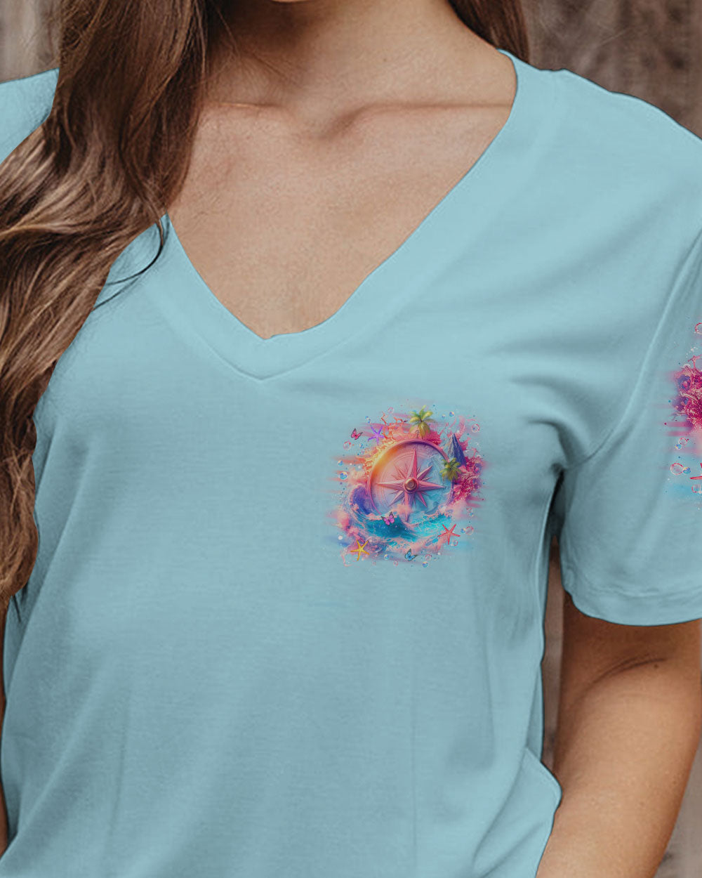 BLISSCORNERS SMELL THE SEA FEEL THE BREEZE COMPASS ALL OVER PRINT