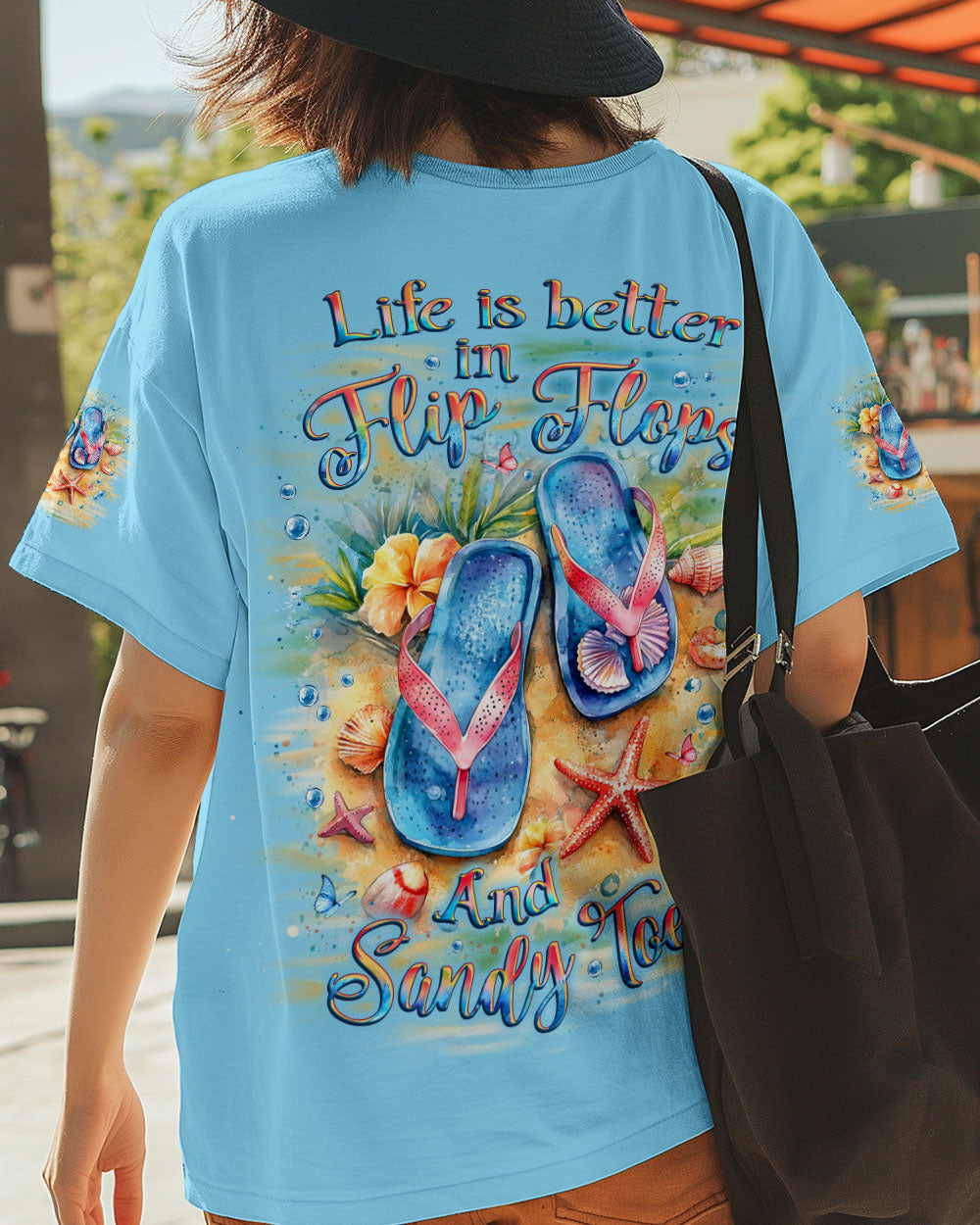 BLISSCORNERS LIFE IS BETTER IN FLIP-FLOPS AND SANDY TOES ALL OVER PRINT