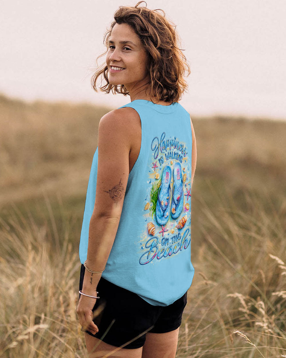 BLISSCORNERS HAPPINESS IS WALKING ON THE BEACH ALL OVER PRINT
